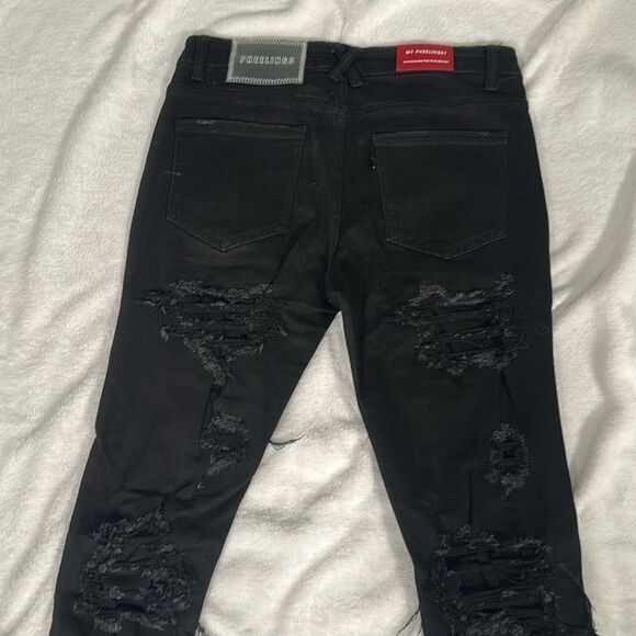 Pheelings Distressed Black Men’s Flare Stacked Jeans! Size 30 - Picture 4 of 8